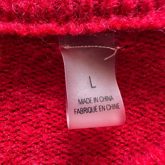 Tahari Vibrant Red Women's Crew Neck Sweater - Picture 5 of 6